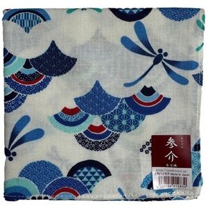 NWT Sankosen Handkerchief - Cream AOP -  19.5x19.5"